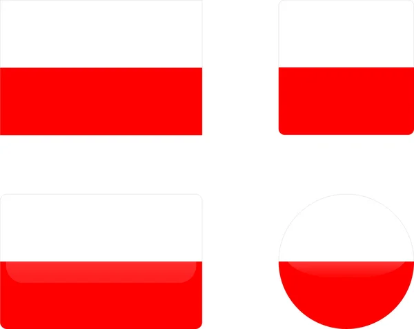 Polonia Bandera Colección Botones Vector — Vector de stock