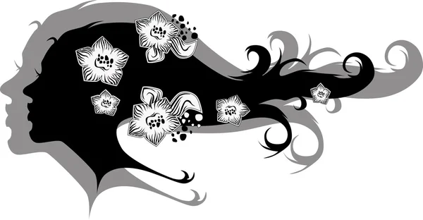 Fille de fleur — Image vectorielle