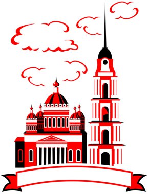 Silhouette of church vector art clipart
