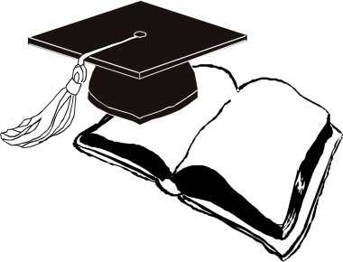 Magistrs hat and book clipart