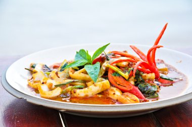 Thai Food Spicy Squid Curry clipart