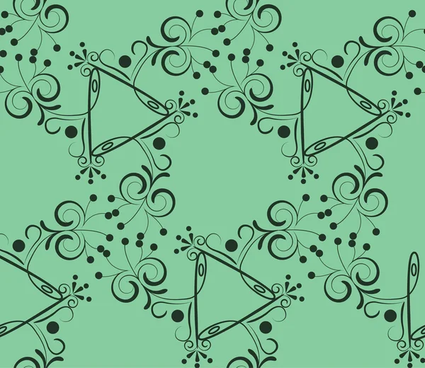 Groene backround maaswerk met driehoeken (vector) — Stockvector