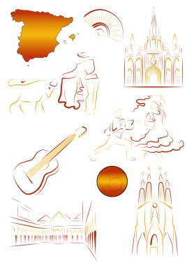 Spanish sights and symbols clipart