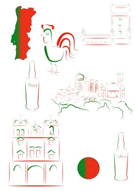 Portugal sights and symbols clipart