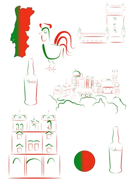 Portugal sites et symboles — Image vectorielle