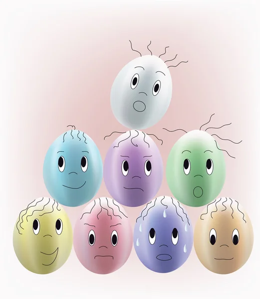 堆的复活节彩蛋 — 图库矢量图片