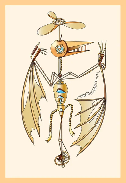 Механічне pterodactyl Стокова Ілюстрація
