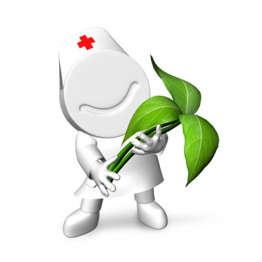 Doctor with a medicinal herb clipart