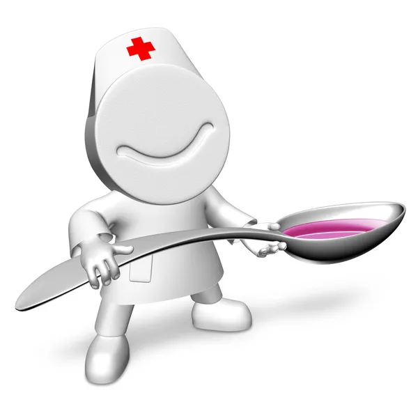 Doctor with a spoon — Stock Photo, Image