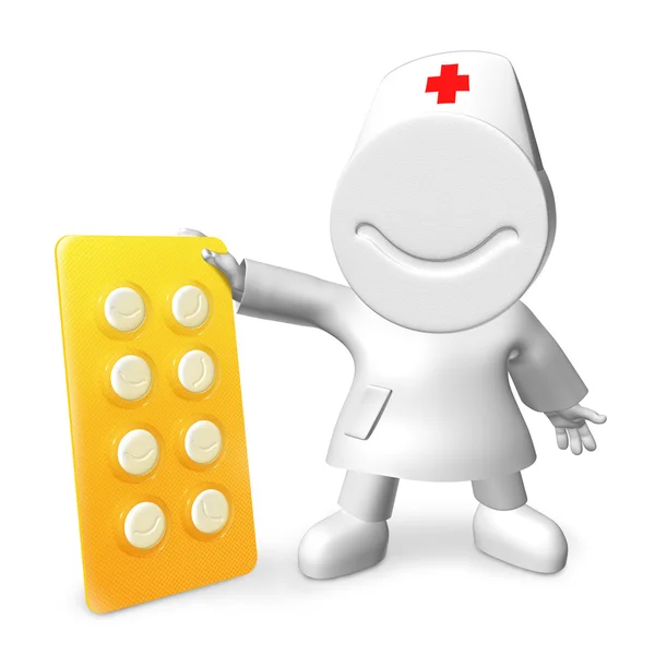 Doctor with happy pills — Stock Photo, Image