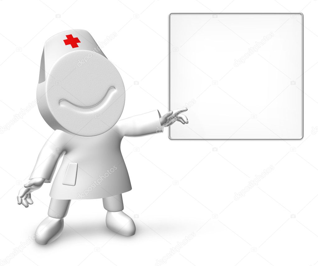 Doctor with a blank board
