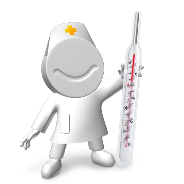 stock image Doctor with a medical thermometer