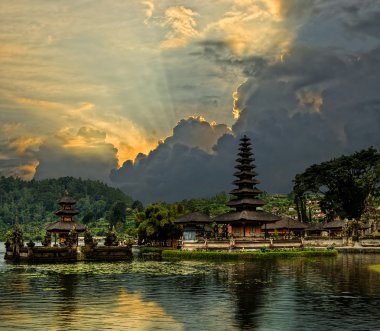 Water temple in Bali clipart