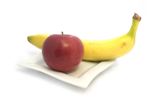 Manzana y plátano — Foto de Stock