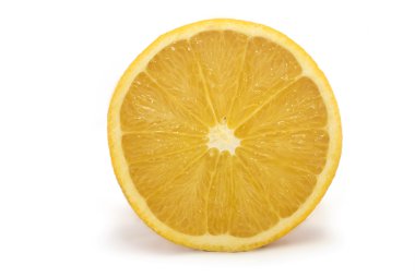 half ripe citron,an orange is isolated on white clipart