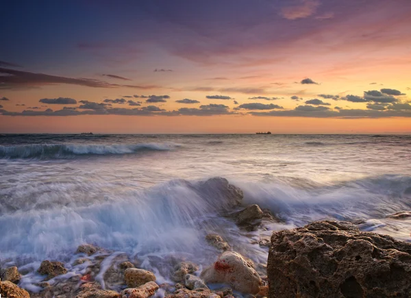 Meeresküste Sommer Ein Sonnenuntergang Über Dem Meer — Stockfoto