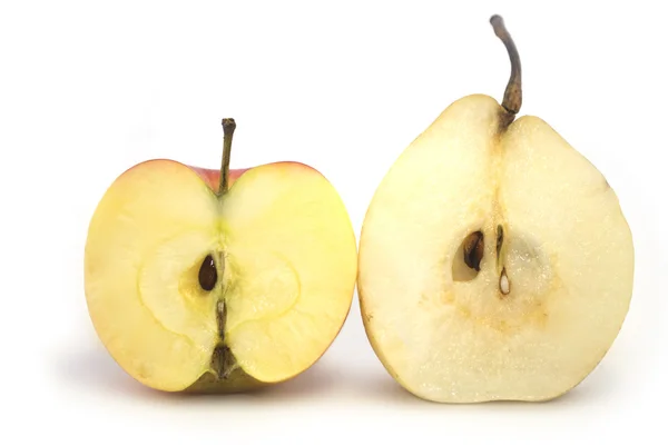 Apple Pear Isolated White — Stock Photo, Image