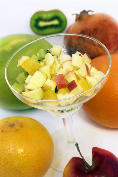 Salada Frutas Salada Maçãs Kiwi Citrinos — Fotografia de Stock