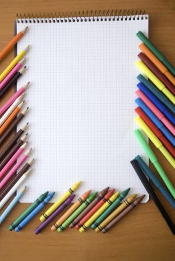 Pencils and notebooks clipart