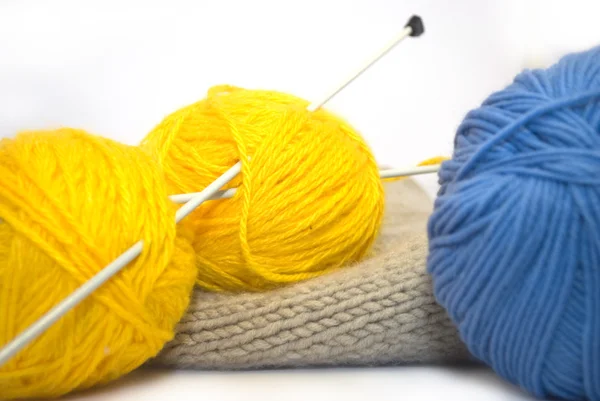Yarn Knitting Few Balls Yarn — Stock Photo, Image