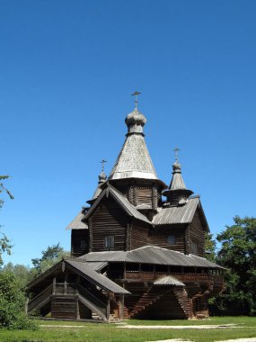 Old Russian Orthodox wooden church of 16-17th century clipart