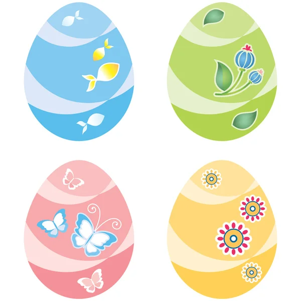 Paskalya yumurtaları, dört değişik-in renk — Stok Vektör