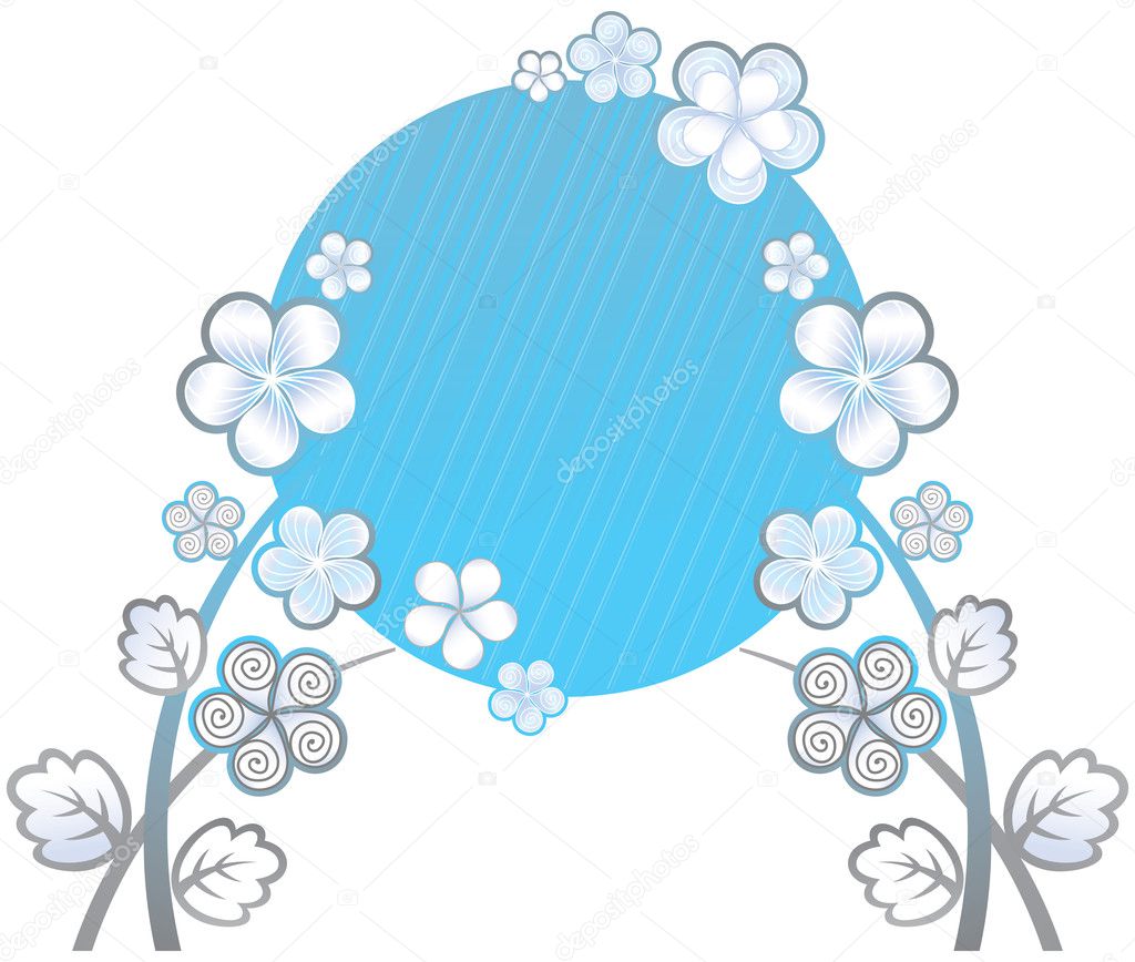 White background with decorative flowers
