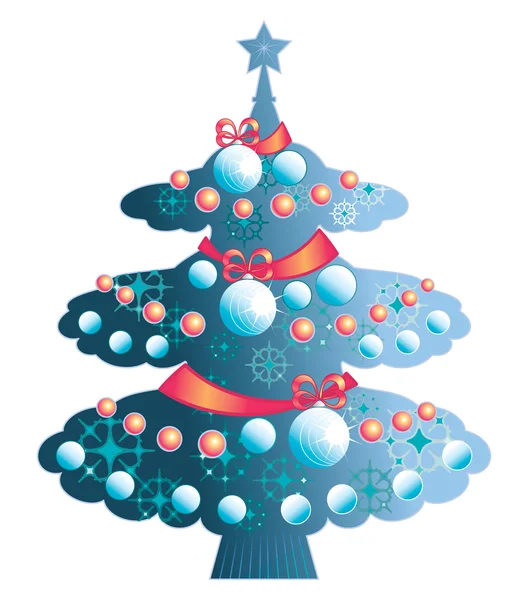 Elegan pohon Natal - Stok Vektor