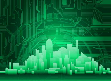 Technological city background clipart
