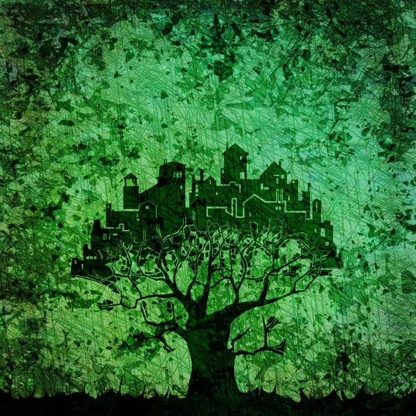 Tree - stad — Stockfoto