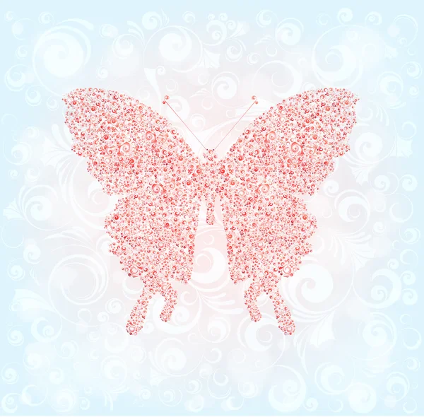 Arrière Plan Avec Silhouette Papillon Décorée Eps10 — Image vectorielle