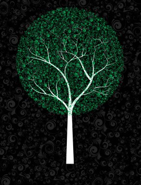 Creative design, ornamented tree vector. clipart