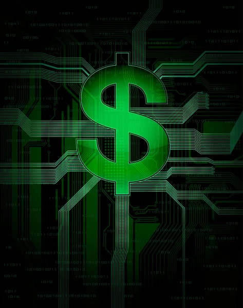 Απεικόνιση του εικονικού, ηλεκτρονικό χρήμα — Διανυσματικό Αρχείο