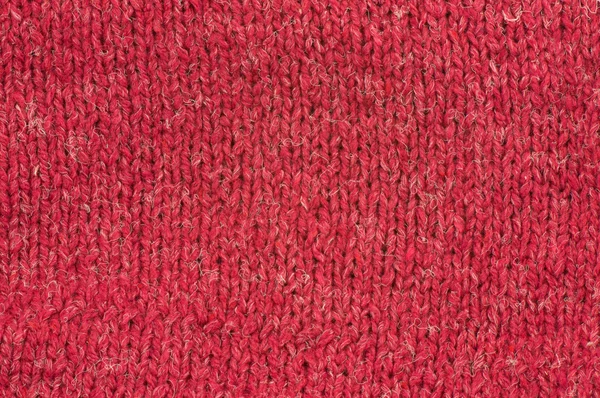 Текстура Вязания Красной Шерсти Крупный План — стоковое фото