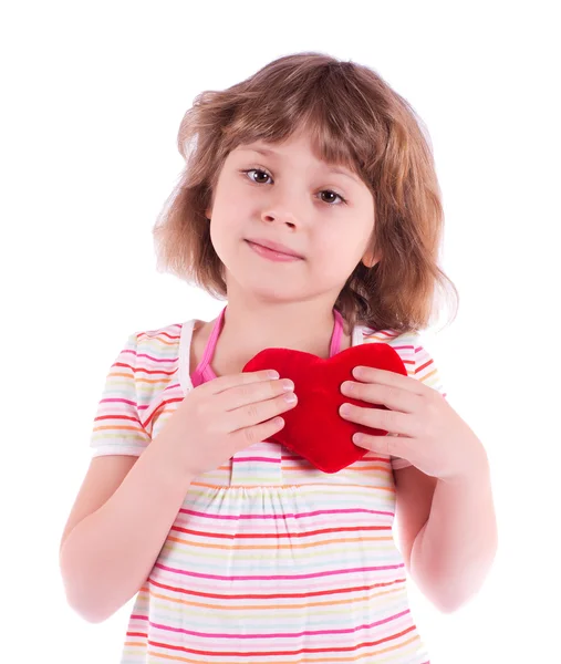 Little girl with heart — Stock Photo, Image