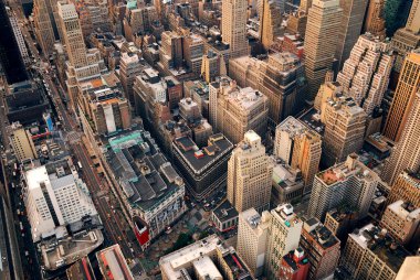 New york şehir sokak havadan görünümü