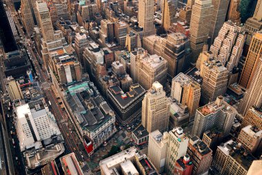 New York City street aerial view clipart