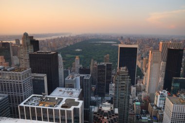 New York'taki central park havadan görünümü