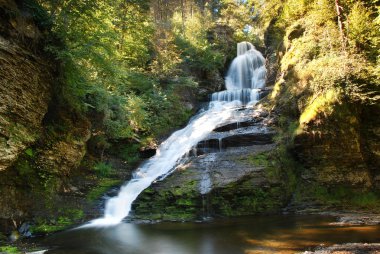 Waterfall in Autumn Woods clipart