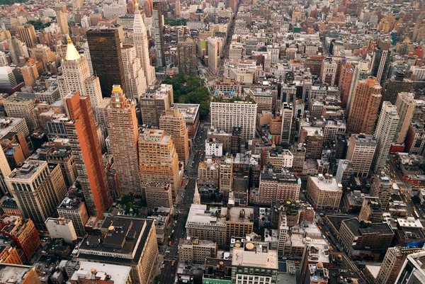 New york city skyline straat luchtfoto — Stockfoto