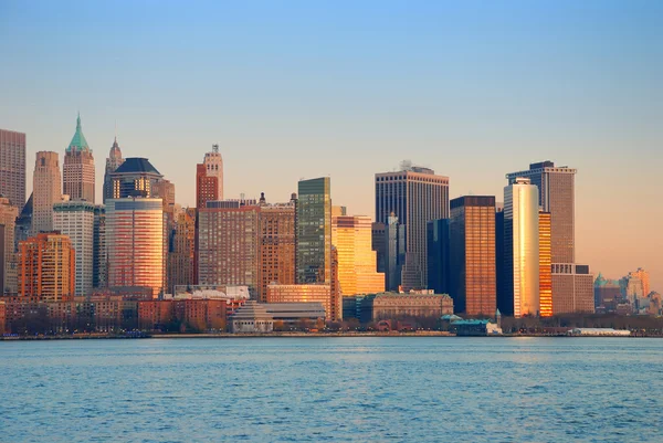 New york city centrum zonsondergang — Stockfoto