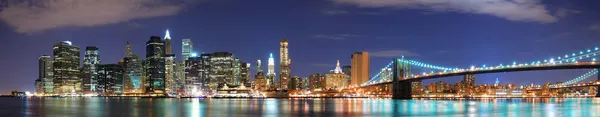 Манхеттен Нью-Йорк skyline Панорама — стокове фото
