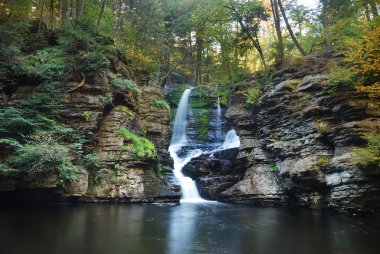 Waterfall in Autumn clipart