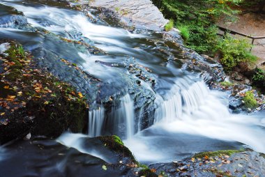 Waterfall over rocks clipart