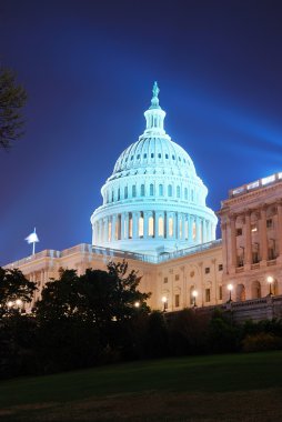 Capitol Hill Building at night, Washington DC clipart