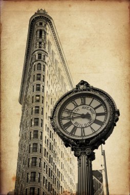 Flat Iron building in New York City clipart