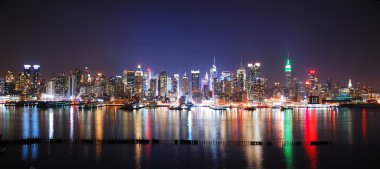 NEW YORK CITY NIGHT PANORAMA clipart