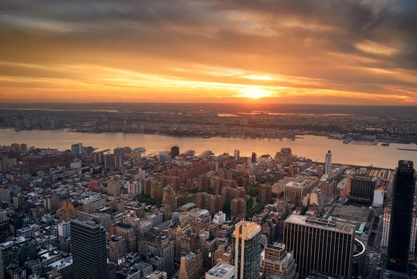 Pôr-do-sol de Manhattan Hudson River — Fotografia de Stock