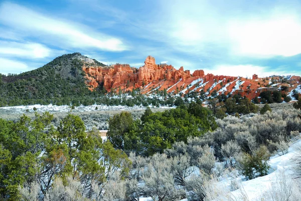 Bryce canyon nationalpark med snö — Stockfoto