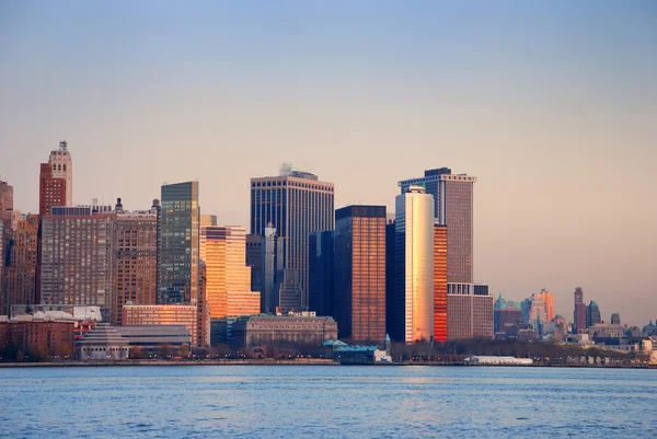 Downtown manhattan zonsondergang, new york city — Stockfoto